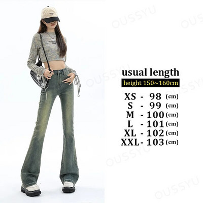 Ženske lepršave traperice visokog struka Y2K Skinny Jean Femee pamučne hlače Elastične vintage modne korejske ležerne traper hlače