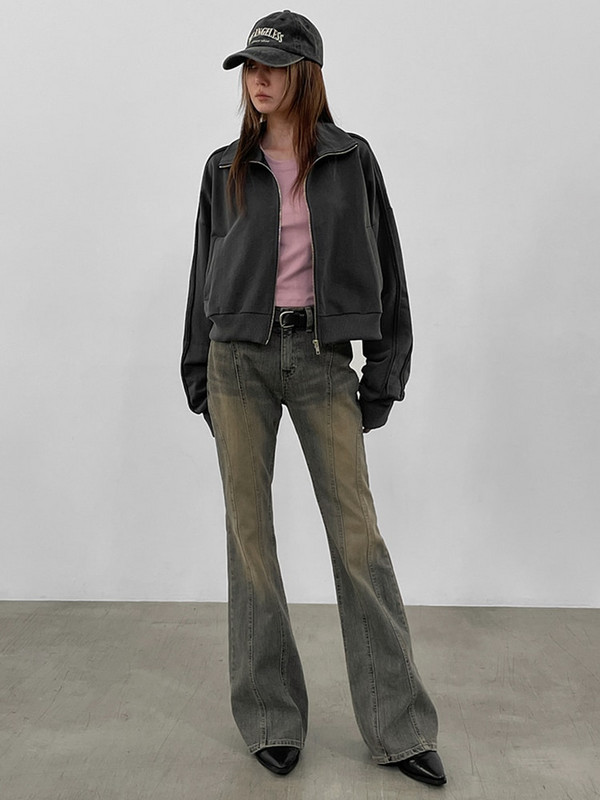 Rockmore Vintage prošiveni Skinny Flare Jeans hlače Ženske isprane uske traper hlače niskog struka Y2K Streetwear Grunge Fairyccore