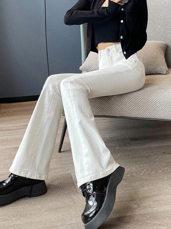 Клеш дънки Дамски чист шик Пролетна мода Елегантни офис дами за свободното време Корейски Универсални 2023 г. Ново пристигане Тънки с пълна дължина Изчистени