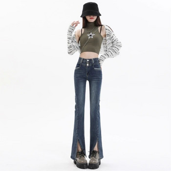 Flare Jeans Γυναικείο Παντελόνι Ψηλόμεσο Y2k Βαμβακερό Slim Fit Άνετο τζιν Γυναικείο σπαστό παντελόνι Ελαστικό τζιν παντελόνι παντελόνι μόδας