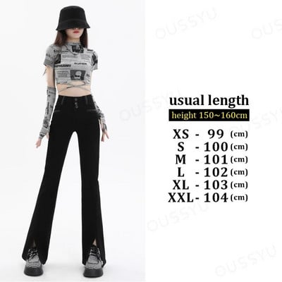 Flare Jeans Ženske hlače visokog struka Y2k pamuk Slim Fit Udobne traperice Ženske podijeljene hlače Elastične modne traper hlače