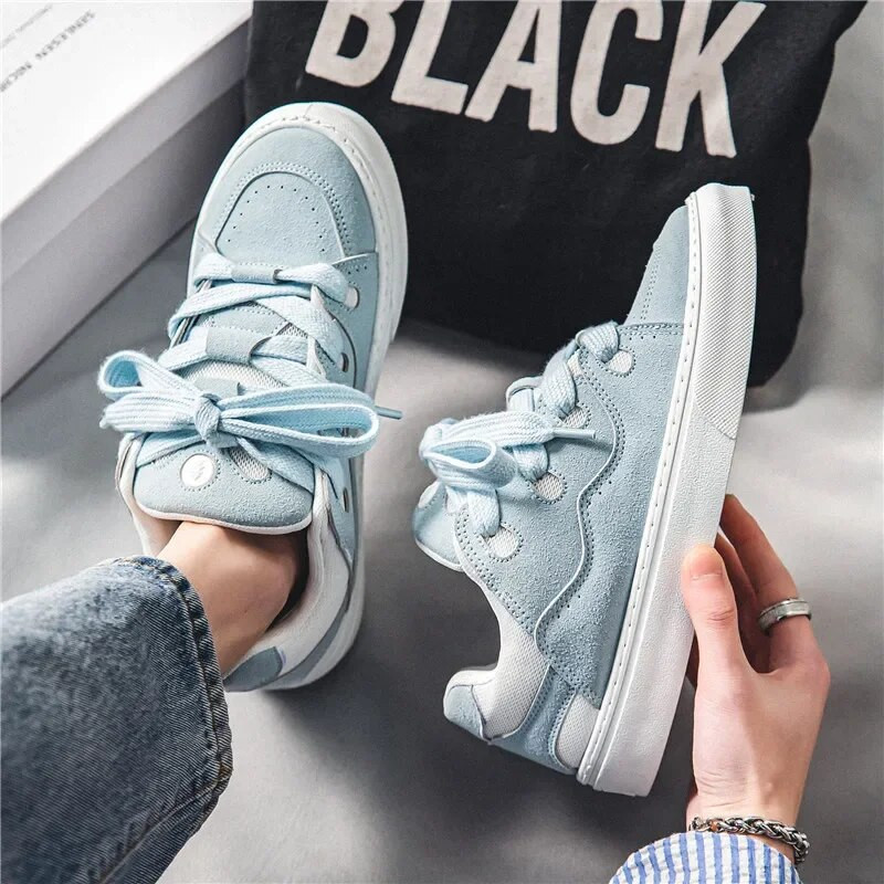 Vanjske muške vulkanizirane cipele za hodanje Ženske tenisice za trčanje od umjetne antilop kože Ležerne nove modne čipkane sportske tenisice Lagane