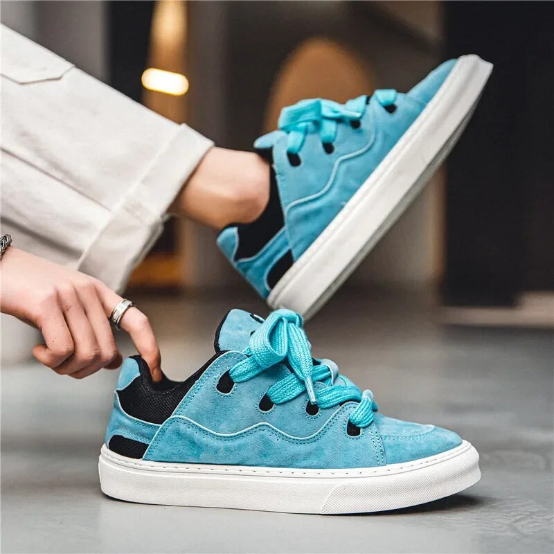 Vanjske muške vulkanizirane cipele za hodanje Ženske tenisice za trčanje od umjetne antilop kože Ležerne nove modne čipkane sportske tenisice Lagane