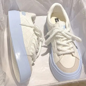 Pantofi de pânză pentru femei 2023, primăvară, vară, cu platformă, respirabil, stil sport, ocazional, pantofi cu șireturi pentru femei