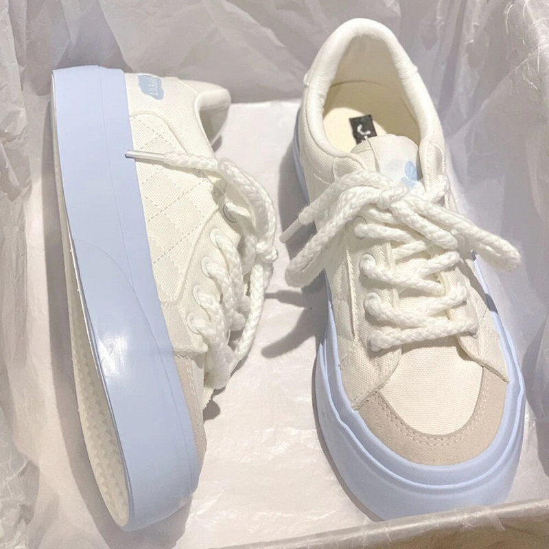 Pantofi de pânză pentru femei 2023, primăvară, vară, cu platformă, respirabil, stil sport, ocazional, pantofi cu șireturi pentru femei