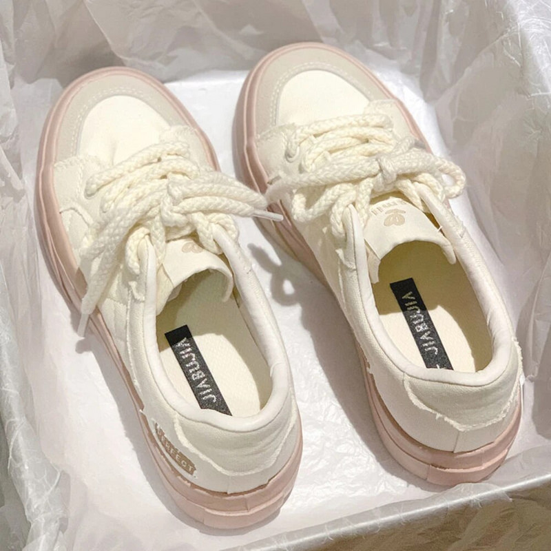 Pantofi de pânză pentru femei 2023, primăvară, vară, cu platformă, respirabil, stil sport, ocazional, pantofi cu șireturi pentru femei