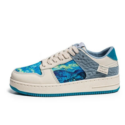 Nauji vyriški keturių sezonų odiniai kvėpuojantys batai korėjietiška versija storu padu studentų judėjimo batai Universalūs laisvalaikio batai