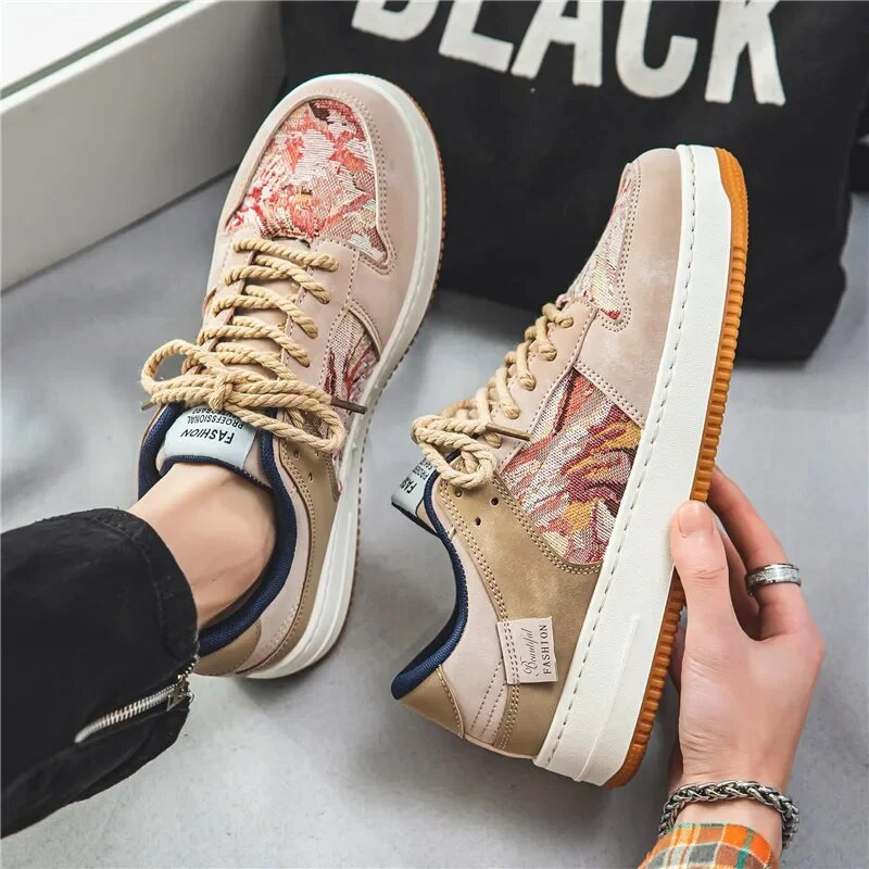 Nauji vyriški keturių sezonų odiniai kvėpuojantys batai korėjietiška versija storu padu studentų judėjimo batai Universalūs laisvalaikio batai