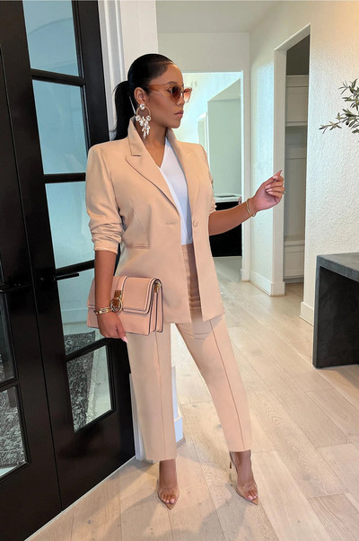 Set de două piese elegant de modă de toamnă pentru femei, dame de birou, pantaloni scurți, blazer subțire, set de două piese pentru femei