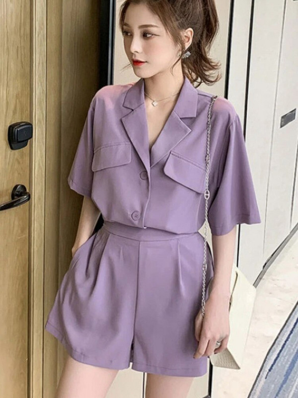 2023. évi nyári női új, nagyméretű, hozzáillő rövidnadrág szettek koreai laza divatos elegáns kardigán felső, széles szárú rövidnadrág kétrészes szett