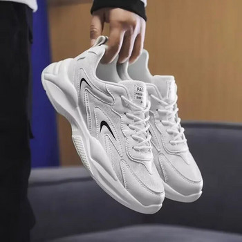 Ανδρικά παπούτσια Νέα παπούτσια με δίχτυ που αναπνέουν Ανδρικά αθλητικά παπούτσια Κορεατική έκδοση Ευέλικτο Little White Running and Casual