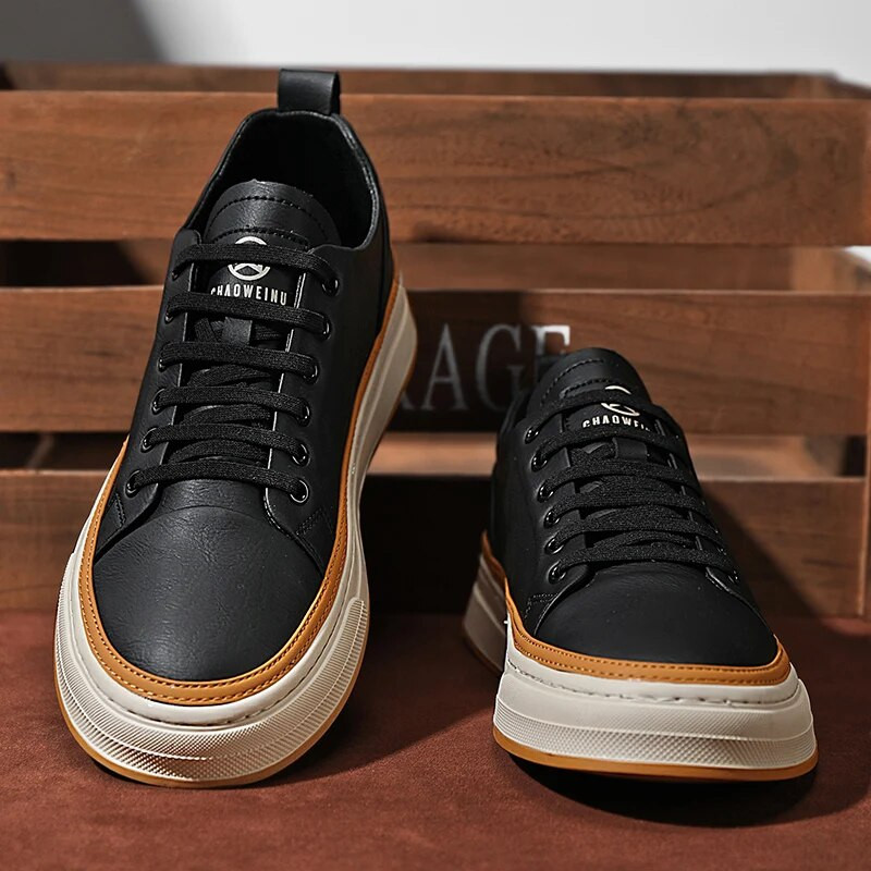 Pantofi de modă noi, pantofi ocazional pentru bărbați, din piele moale, pantofi vulcanizați pentru bărbați, versatil, încălțăminte pentru skateboard, pantofi de timp liber