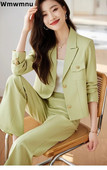 Blazer elegant de calitate superioară Seturi 2 piese Primăvara toamnă Ținute șic pentru femei New Office Slim Formal Dreaptă Costume dama Ol Conjuntos