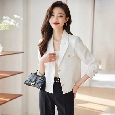 Blazer elegant de calitate superioară Seturi 2 piese Primăvara toamnă Ținute șic pentru femei New Office Slim Formal Dreaptă Costume dama Ol Conjuntos