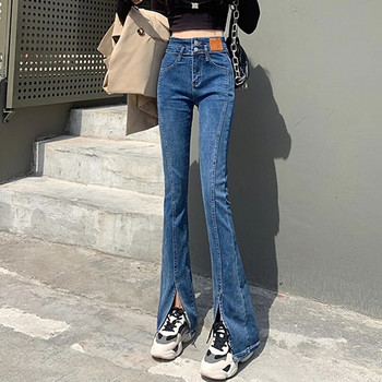 Големи размери 4XL Тесни разкроени дънки с висока талия Ежедневни корейски модни дънкови панталони Пролет Есен Дамски тънки елегантни Vaqueros