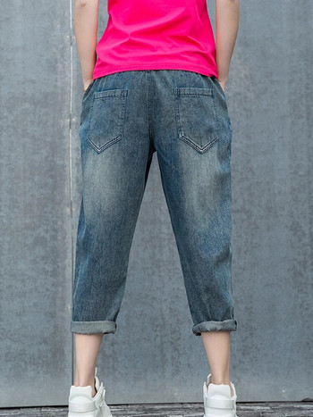 Max LuLu Пролетни корейски свободни дънкови панталони Дамски класически ежедневни еластични дънки с принт 2024 г. Дамски панталони Harajuku Vintage Harem