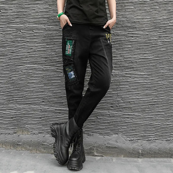Max LuLu 2021 модни дизайнерски пролетни дамски пачуърк дънкови панталони Дамски еластични ретро дънки Дамски пънк големи панталони