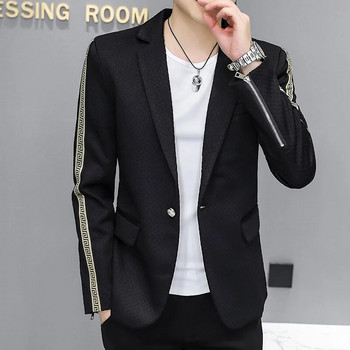 Ανδρικό Formal Blazer Slim Fit 2022 Φθινόπωρο Νέα Κορεατική Έκδοση Μόδα Μονόχρωμη Casual Κοστούμι All-Match Ανδρικά ρούχα