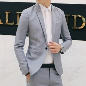 Мъжки блейзър Нова есенна модна марка на 2023 г. Висококачествено класическо бизнес палто Slim Fit мъжки костюм Terno Masculino Блейзъри Мъжки