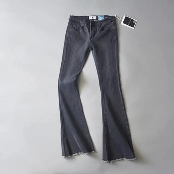 Vintage τζιν χαμηλής μέσης τζιν μπλε μαύρο γυναικείο τζιν παντελόνι ψηλός δρόμος καμπάνα παντελόνι στενό μακρύ παντελόνι