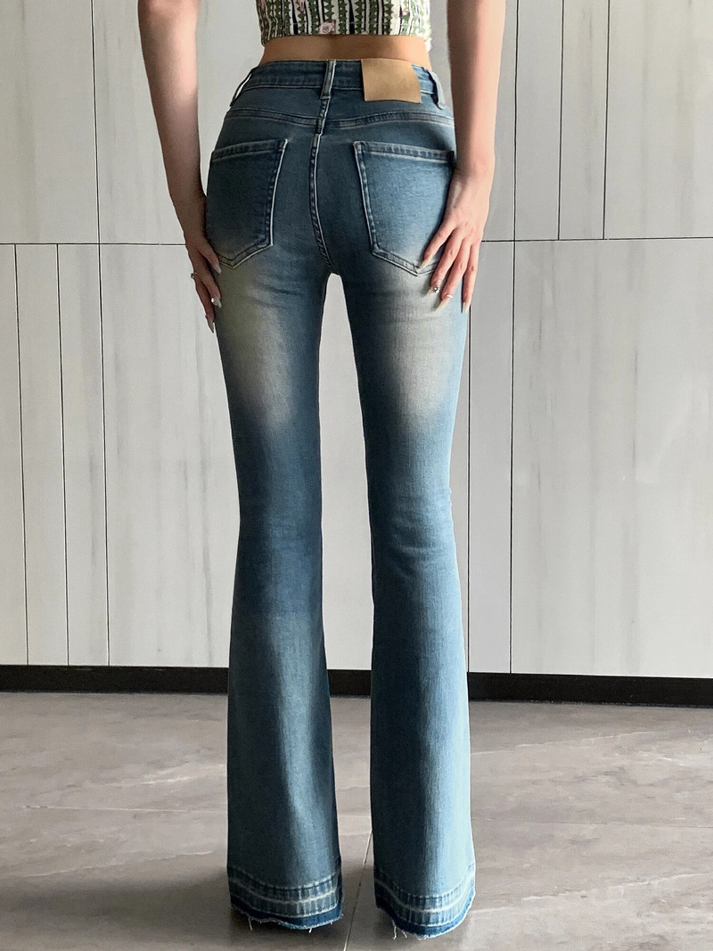 FRENCH SEXY S LINE Y2K PANTS JEANS JEANS ZA ŽENE VISOKOG STRUKA SLIM KNJIŽEVNE TRAPERICE-FORGUNROSES