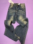 Vintage Jednobojne traperice s mikro preklopom visokog struka Ženski američki stil Do Old Raw Edge Tanke traper hlače na vuču Trend hlače