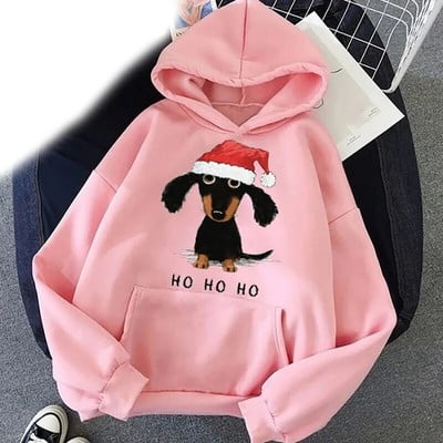 Hanorace cu glugă pentru câini Teckel drăguț Love Cartoon Print Bărbați Femeie Kawaii Hanorac cu glugă Pulovere Trening unisex
