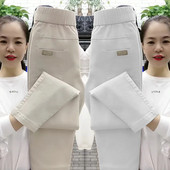 Mosott pamut farmer hárem nadrág női tavasz nyár új stílusú magas derekú bő régi nadrág Cowboy nadrág női