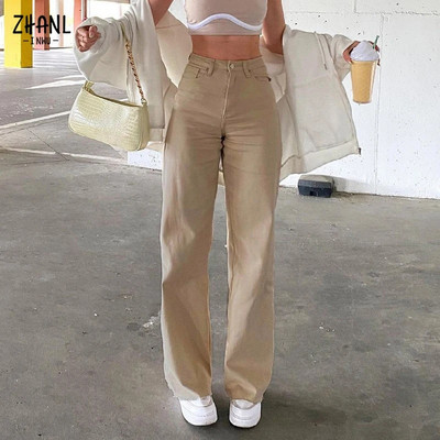 Y2K Ženske široke crne traperice visoke čvrstoće Ženske udobne traper hlače širokih nogavica Jednobojne ležerne hlače Baggy Vintage Mom lepršave hlače
