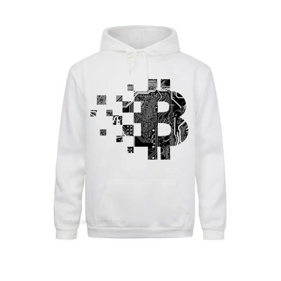 Men`s Casual Sweater Bitcoin BLOCKCHAIN CIRCUIT BOARD Design Hoodie Organnic Cotton Hoodie Adult For Men
