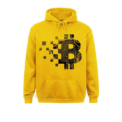 Pulover casual pentru bărbați Bitcoin BLOCKCHAIN CIRCUIT BOARD Hanorac cu glugă din bumbac organic Adult pentru bărbați