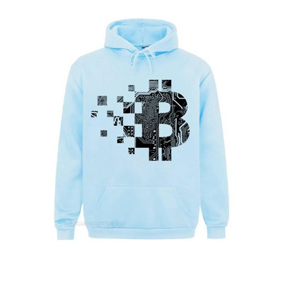 Pulover casual pentru bărbați Bitcoin BLOCKCHAIN CIRCUIT BOARD Hanorac cu glugă din bumbac organic Adult pentru bărbați