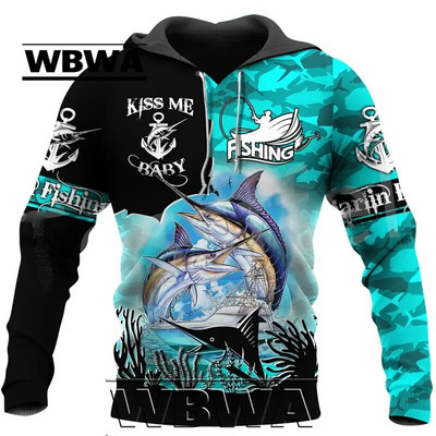 Hanorac cu glugă 3D Tuna Fishing pentru bărbați, îmbrăcăminte stradală Harajuku, pulover casual unisex, jachetă de toamnă, îmbrăcăminte sport. 2023 Nou