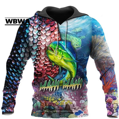 Hanorac cu glugă 3D Tuna Fishing pentru bărbați, îmbrăcăminte stradală Harajuku, pulover casual unisex, jachetă de toamnă, îmbrăcăminte sport. 2023 Nou