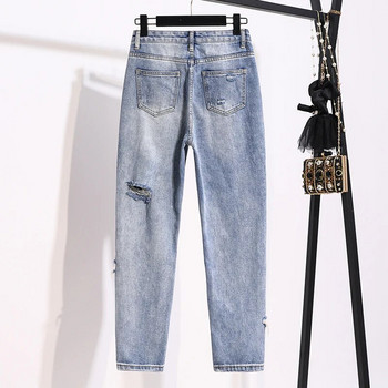 Neophil Boyfriend Loose Hole Ripped Γυναικεία Summer Jeans Κορεατικά παντελόνια Vintage Fashion S-5XL Γυναικεία παντελόνια Harem P9711