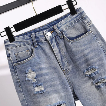 Neophil Boyfriend Loose Hole Ripped Women Summer Jeans Корейски панталони с дължина до глезена Vintage Fashion S-5XL Женски харем панталони P9711