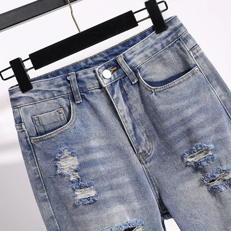 Neophil Boyfriend Loose Hole Ripped Ženske ljetne traperice Korejske hlače do gležnja Vintage modne S-5XL Ženske harem hlače P9711