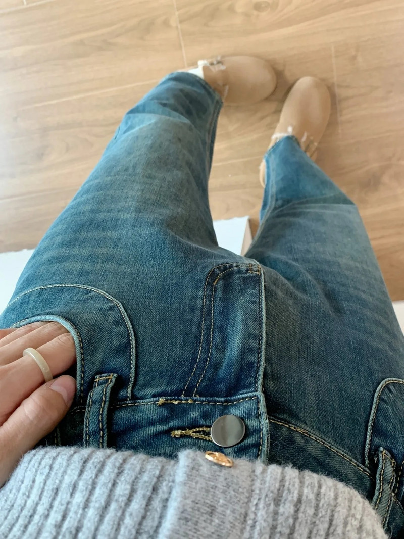 ZHISILAO Vintage harem jeans ženske klasične plave elastične ravne traper hlače Streetwear 2023.
