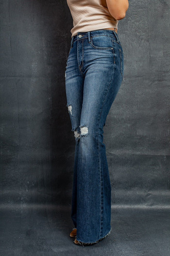 2021 Νέα γυναικεία ψηλόμεση σκισίματα Flare Jeans Fashion Stretch Skinny Slim τζιν μακρύ παντελόνι Street casual παντελόνι κορυφαίας ποιότητας