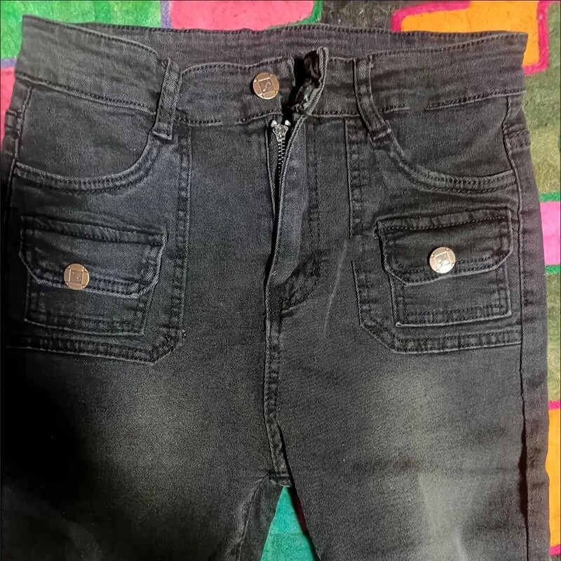 Utcai ruházat, magas derekú női flare farmer tavaszi ősz koreai dizájn Retro csengős alsó Vaqueros Skinny Stretch koreai farmer nadrág