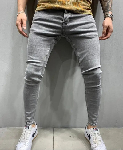 Muške hlače Modne muške ležerne hlače Rastezljive traperice Uske radne hlače Muške vintage isprane velike veličine Jean Slim Fit za muškarce Odjeća