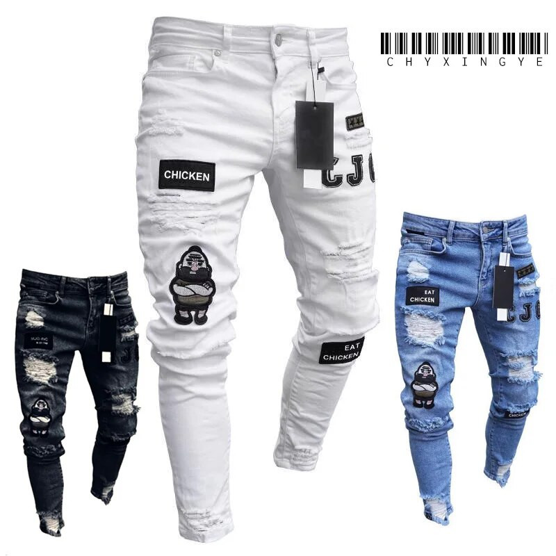 Muške hlače Modne muške ležerne hlače Rastezljive traperice Uske radne hlače Muške vintage isprane velike veličine Jean Slim Fit za muškarce Odjeća