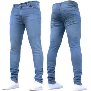 Slim Fit Ανδρικό Παντελόνι Μακρύ Μόδα Skinny Jeans Τζιν Φθινοπωρινό χειμερινό κολάν παντελόνι