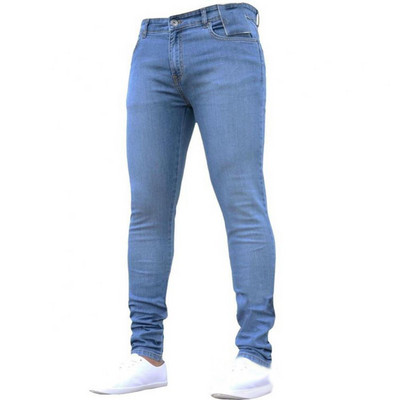 Pantaloni Slim Fit Barbati Lungi Moda Blugi Skinny Denim Toamna Iarna Leggings Pantaloni