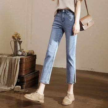 Τζιν Γυναικεία Split Ψηλόμεση Strechy Flare Skinny Denim Παντελόνι Vintage Fashion All-match Streetwear Causal Simple Ulzzang New