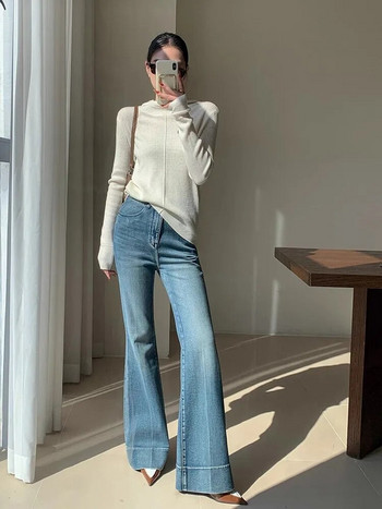 WCFCX STUDIO Tall Girl Friendly Flared Jeans 90s Vintage Y2k Jeans Дамски Streetwear Дънкови панталони в корейски стил Панталон с висока талия