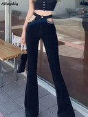 Flare Jeans Ženske Izdubljeni lanac Ulična odjeća Hotsweet Proljetna Visoka struka Cool Moda Ulzzang Višeslojna Jednostavna Ležerna Ženska Novo