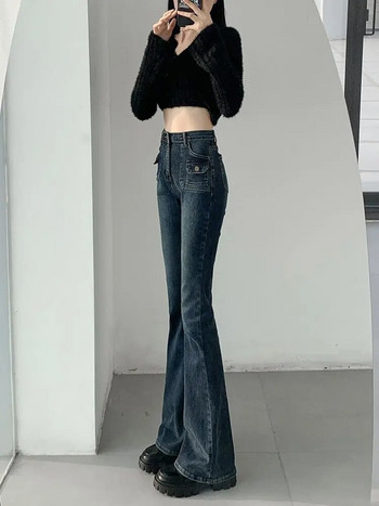 Flare στενό παντελόνι καμπάνα κάτω γυναικείο τζιν Παντελόνι ψηλόμεσο παντελόνι για γυναικεία σέξι ρούχα Φαρδιά πόδι Καλοκαίρι Xxl Άνοιξη