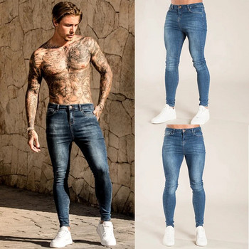 Νέα Streetwear Ανδρικά Stretch Jeans Casual Ανδρικά High-end μονόχρωμα Skinny Παντελόνια Μόδα Αθλητικά Τζόκινγκ Παντελόνι Harajuku