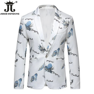 2022 Nou Moda Bărbați Boutique Imprimate Casual Costum de afaceri Jachetă Mire Rochie de mireasă Petrecere Blazer masculin